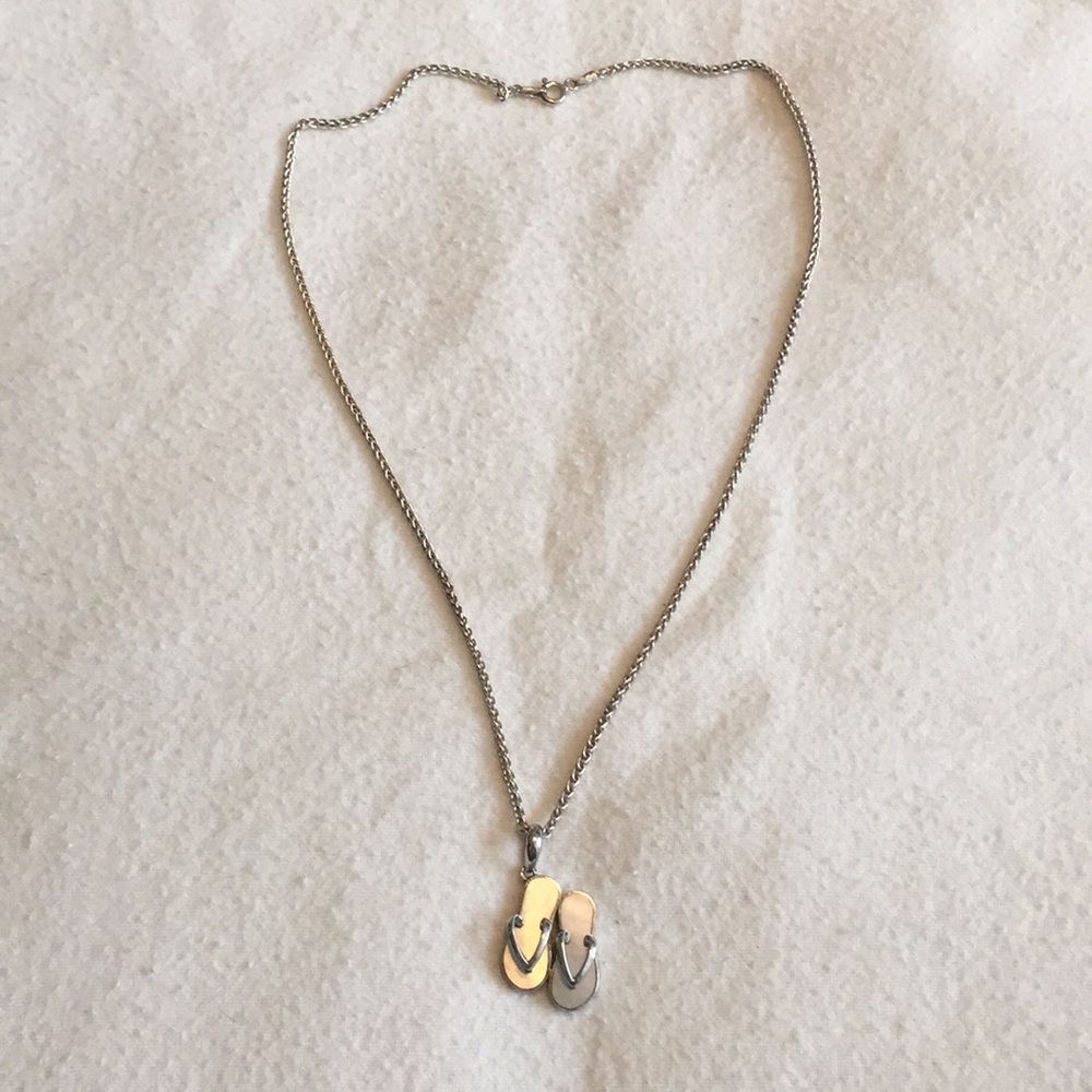 Sterling Silver flip flop necklace